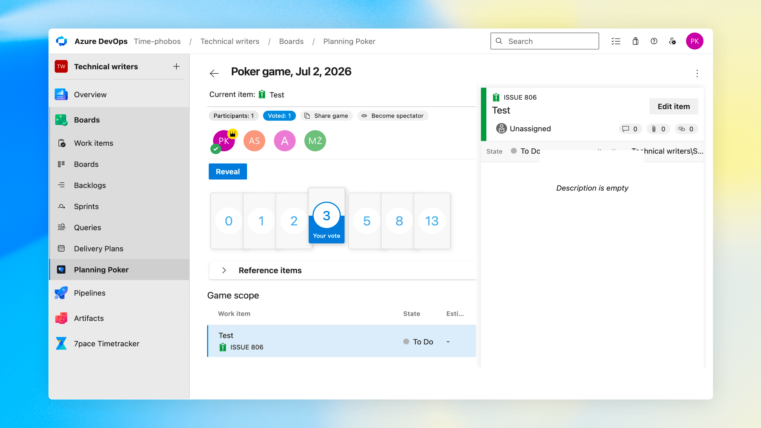 Planning Poker for Azure
